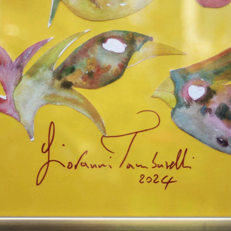 Collage Acquerello Galli Ruche Tamburelli AR ARTTAM 2ST firma