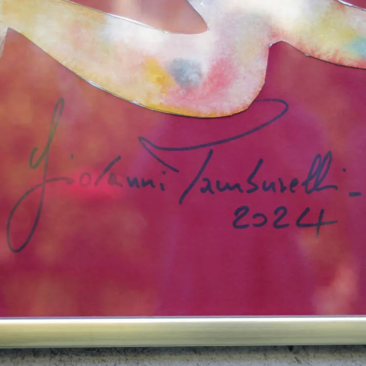 Collage Acquerello Rane Ruche Rosso Tamburelli AR ARTTAM 1ST firma