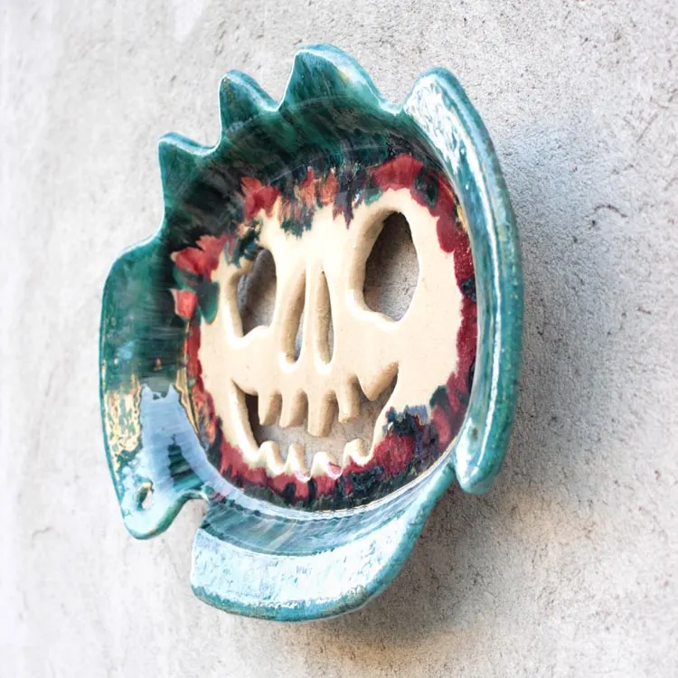 Piatto Teschio Messicano Ceramica Tamburelli AR ARTTAM 1CL fianco