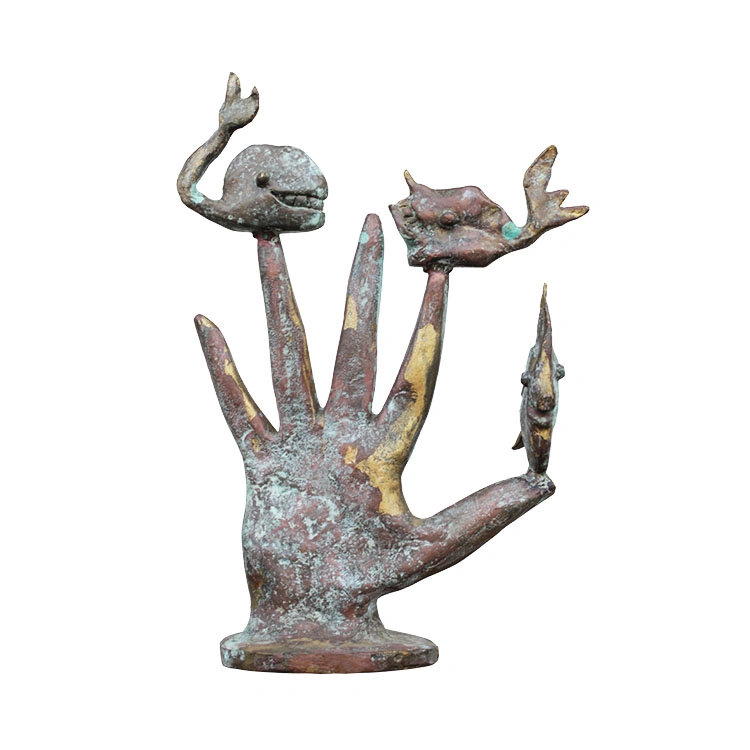 Scultura Mano Pesci Bronzo Tamburelli AR ARTTAM 1LAM