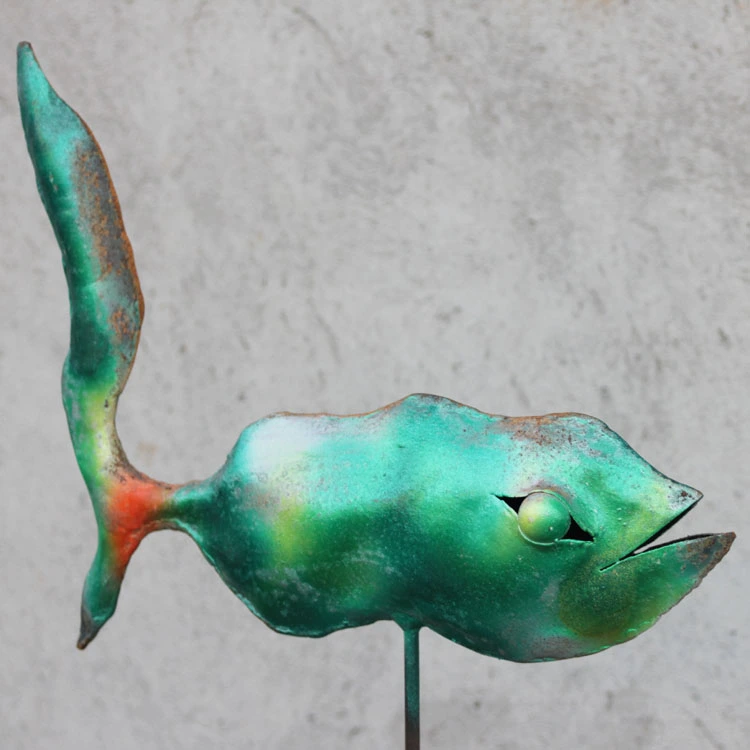 Scultura Pesce Verde Medio AR ARTTAM 4WALLF dettaglio