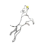 SCULTURA Cane che salta con palla di D. Milanesi