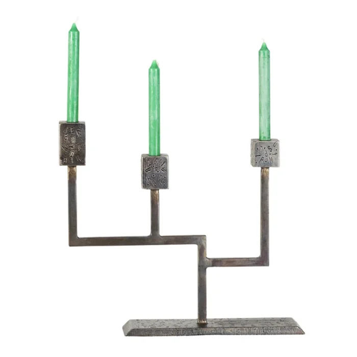 CANDELIERE Genesi 1 in ferro battuto di S. Robiglio - immagine 2