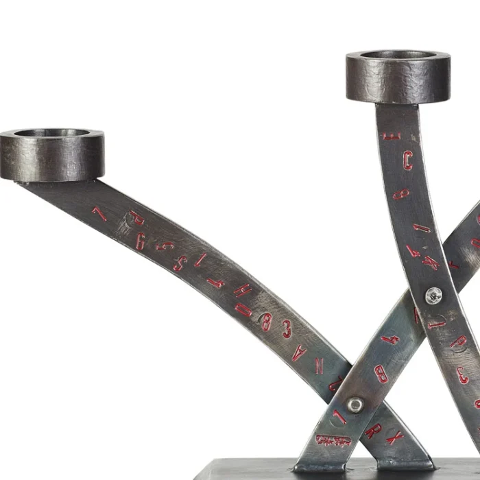 CANDELIERE Genesi 2 in ferro battuto di S. Robiglio - immagine 3