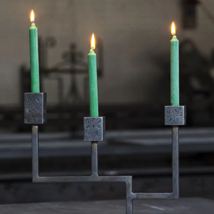 CANDELIERE Genesi 1 in ferro battuto di S. Robiglio - immagine 4