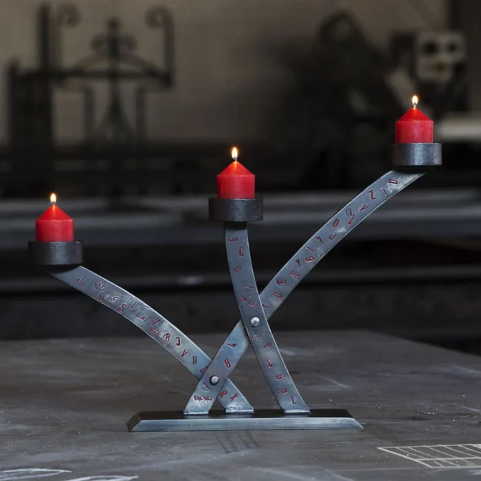 CANDELIERE Genesi 2 in ferro battuto di S. Robiglio - immagine 4