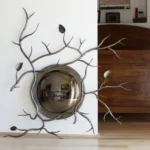 SPECCHIO Curvo bronzato con rami di S. Robiglio - immagine 3