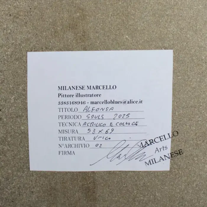 QUADRO ACRILICO-COLLAGE-SOUL 2025- op.2 ALFONSA di M.Milanese - immagine 2