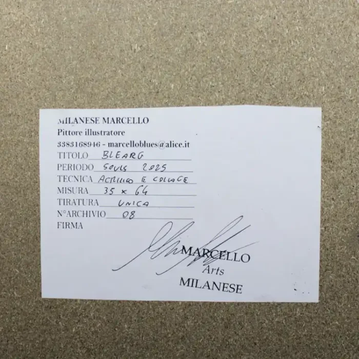 QUADRO ACRILICO-COLLAGE-SOUL 2025- op.8 BLEARG di M.Milanese - immagine 3