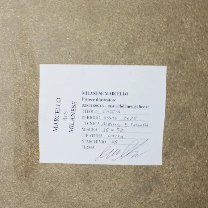 QUADRO ACRILICO-COLLAGE-SOUL 2025- op.5 CACCIA di M.Milanese - immagine 4