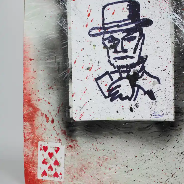 AR-MM-GAMBLER-Collage-Acrilico-Marcello-Milanese-dettaglio QUADRO ACRILICO-COLLAGE-SOUL 2025- op.10 GAMBLER di M.Milanese - immagine 1