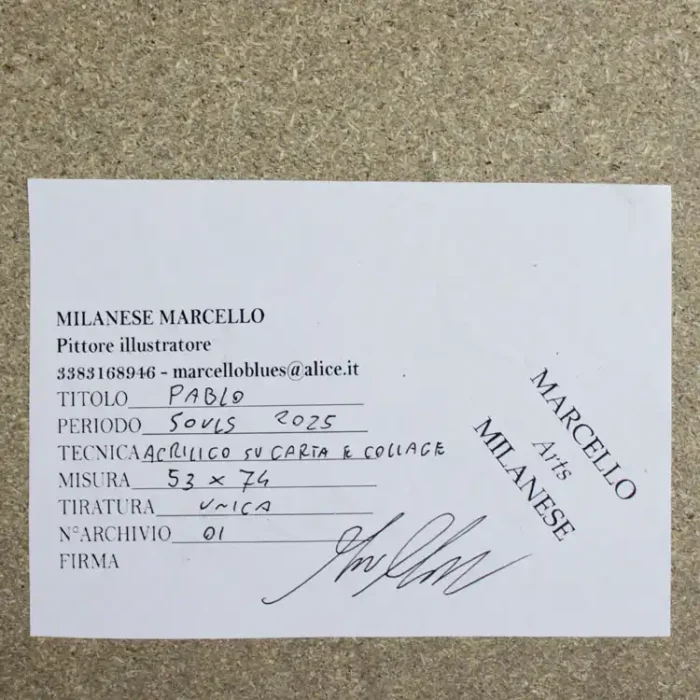 QUADRO ACRILICO-COLLAGE-SOUL 2025- op.1 PABLO di M.Milanese - immagine 2